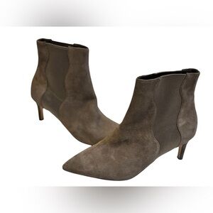 Cole Haan Grand 360 Taupe Suede Pointed Toe Kitten Heel Booties 6.5B